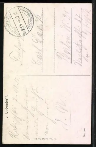 Künstler-AK Generaloberst von Ludendorff mit Pour le Mérite
