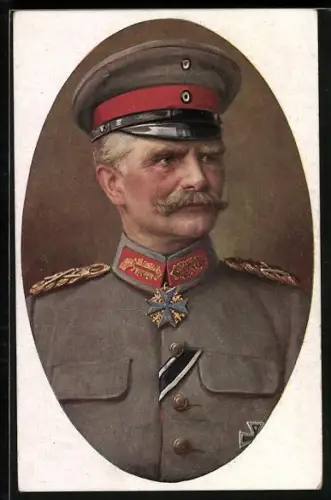 AK Generalfeldmarschall von Mackensen, Portrait mit Schirmmütze und in Uniform