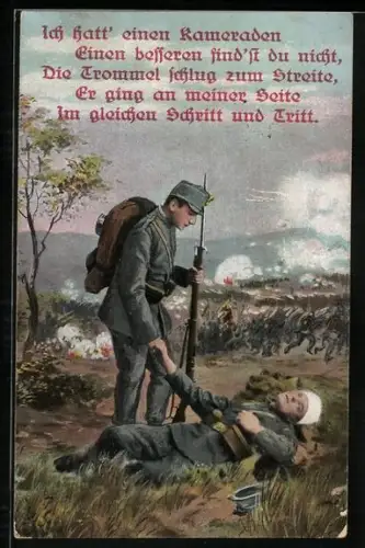 AK österreichischer Soldat bei einem gefallenen Kameraden