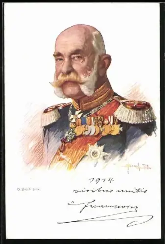 AK Porträt Kaiser Franz Josef I. von Österreich in Uniform