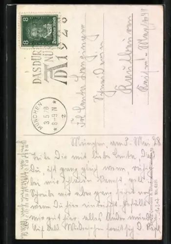 Künstler-AK Matthäus Schiestl: Mädchen pflücken Blumen an einer Quelle