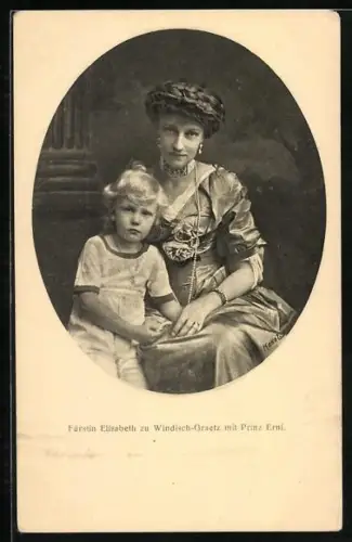 AK Fürstin Elisabeth zu Windisch-Graetz mit Prinz Erni