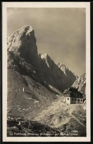 AK Eduard Pichl-Hütte am Wolagersee, Ansicht mit Seekopf