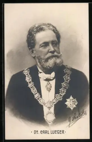 AK Bürgermeister Carl Lueger mit Amtskette