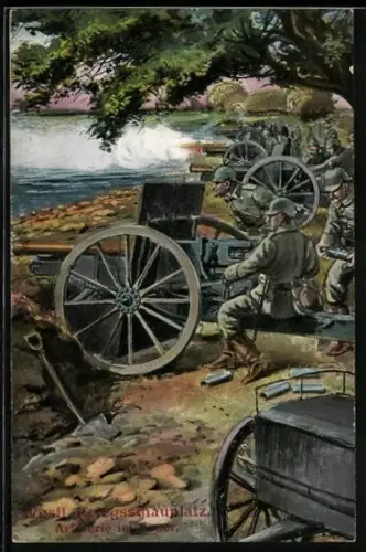 AK Westfront, Artilleristen eröffnen das Feuer mit ihren Kanonen