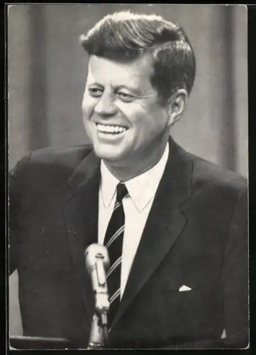 AK Portrait John F. Kennedy Präsident der USA auf Deutschland-Besuch