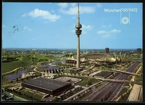 AK München, Olympia 1972, Blick auf den Olympiapark
