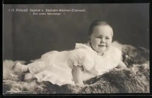 AK Prinzess Sophie von Sachsen-Weimar-Eisenach an ihrem ersten Geburtstag