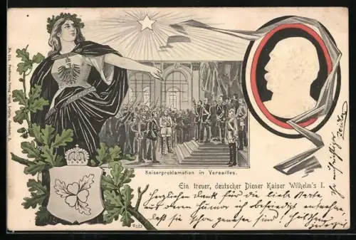 AK Fürst Bismarck, Germania, Kaiserproklamation in Versailles