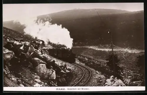 AK Brockenbahn fährt durch das Eckerloch
