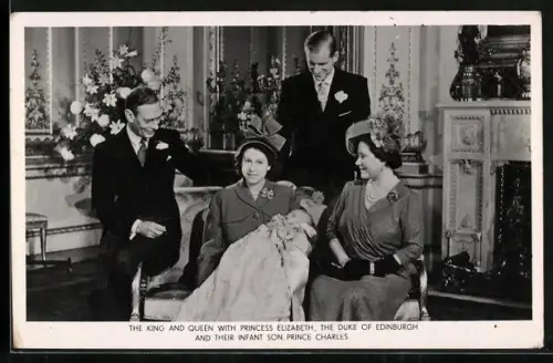 AK The King and Queen with Princess Elizabeth, the Duke of Edinburgh an their son Prince Charles