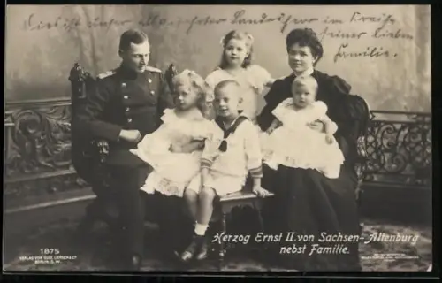 AK Herzog Ernst II. von Sachsen-Altenburg mit Familie