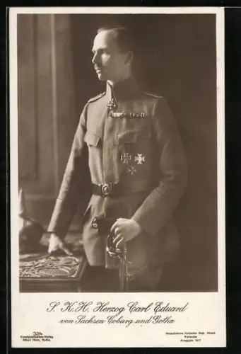 AK S. K. H. Herzog Carl Eduard von Sachsen-Coburg-Gotha in Uniform