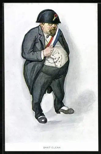 Künstler-AK Karikatur Napoleon Bonaparte