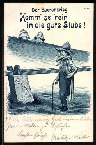 AK Burenkrieg, Soldaten in Deckung vor der Grenze nach Transvaal