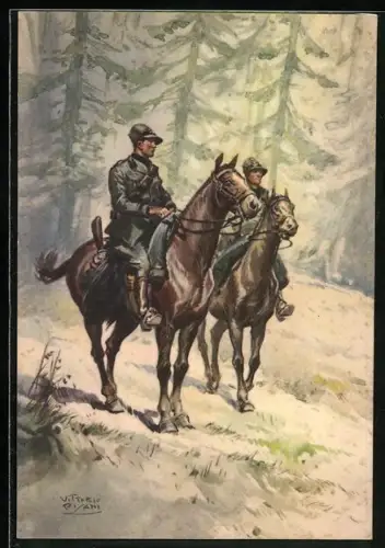 Künstler-AK sign. Vittorio Pisani: Milizia Forestale, Operosa e fedele