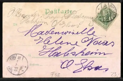 Lithographie Geispitzen, Gasthaus Barth, Hauptstrasse, Gemeinde- und Schulhaus