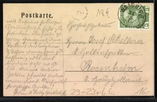 Relief-AK Waidring, Waltl`s Gasthof zur Post mit Garten