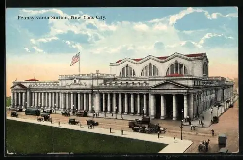 AK New York, NY, Pennsylvania Station, Blick zum Bahnhof