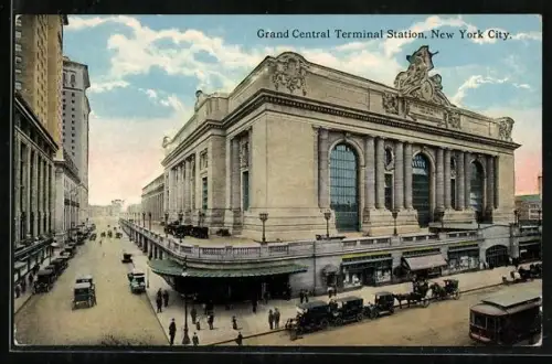 AK New York City, Grand Central Terminal, Strassenbahn