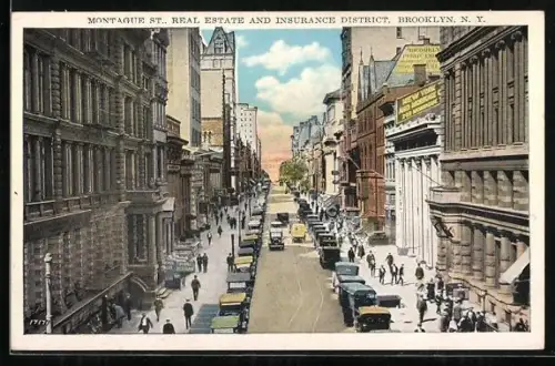 AK New York, NY, Brooklyn, Montague St., Real Estate and Insurance District