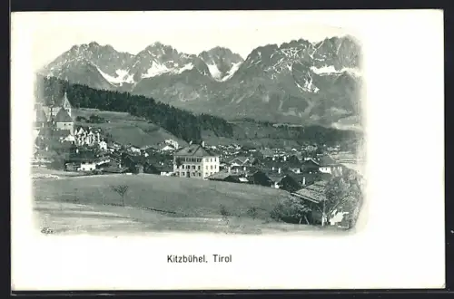 AK Kitzbühel /Tirol, Totalansicht mit Bergpanorama