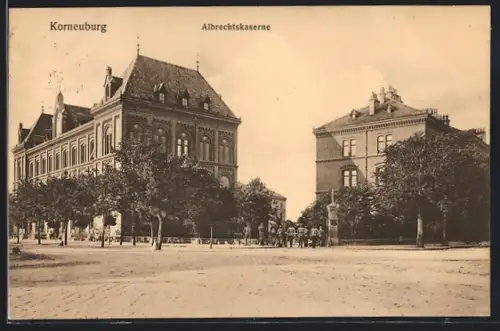 AK Korneuburg, Albrechtskaserne mit Soldatengruppe