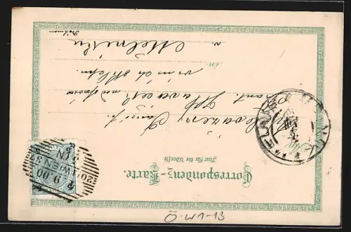 Lithographie Wien, Strassenpartie am Rathaus