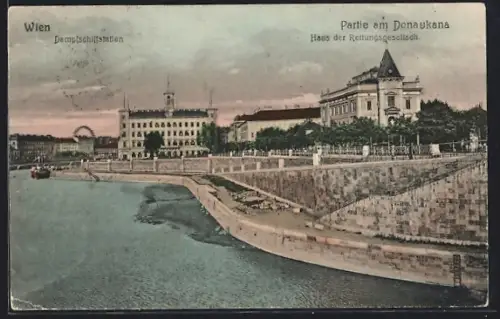 AK Wien, Haus der Rettungsgesellschaft, Partie am Donaukanal