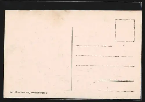 AK Böheimkirchen, Ortspanorama mit Strasse aus der Vogelschau