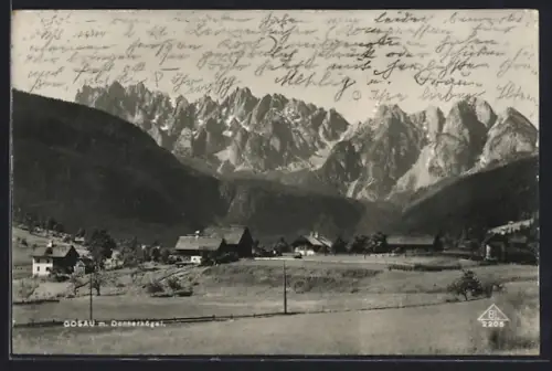AK Gosau, Ortsansicht mit Donnerkögel
