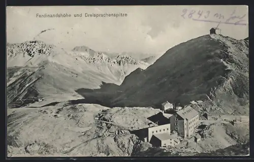 AK Ferdinandshöhe, Panorama mit Dreisprachenspitze