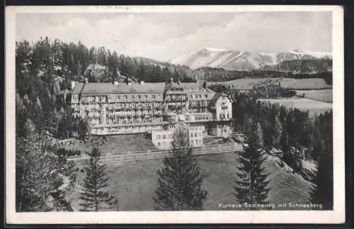 AK Semmering, Kurhaus mit Schneeberg