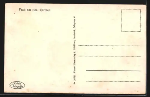 AK Faak am See, Totalansicht mit Bergen im Hintergrund