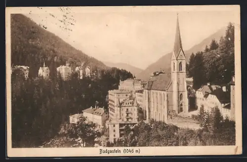 AK Badgastein, Totale mit Kirche