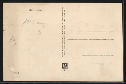 AK Bad Gastein, Teilansicht mit Kirche aus der Vogelschau