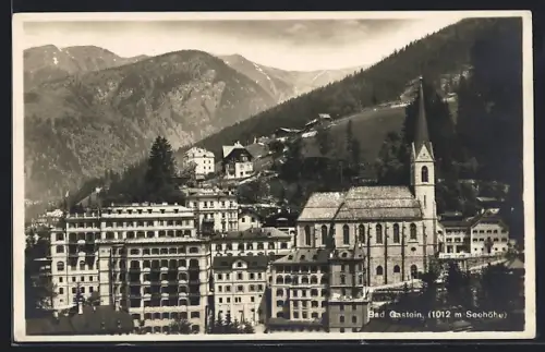 AK Bad Gastein, Teilansicht mit Kirche