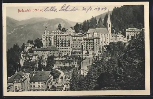 AK Badgastein, Teilansicht mit Kirche