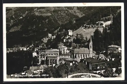 AK Badgastein an der Tauernbahn, Ortsansicht mit Kirche