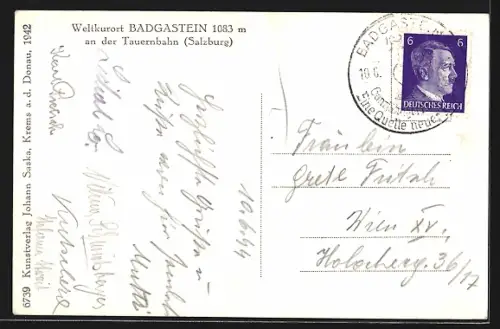 AK Badgastein an der Tauernbahn, Ortsansicht mit Kirche