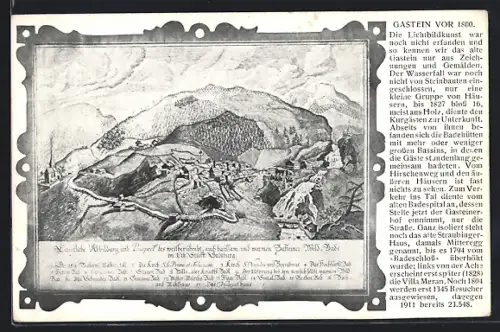 AK Gastein, Ortsansicht vor 1800