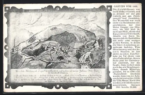 AK Gastein, Ortsansicht vor 1800