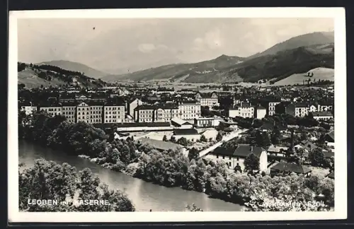 AK Leoben, Ortsansicht mit Kaserne