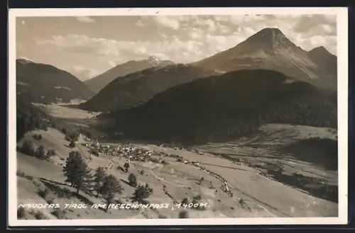 AK Nauders am Reschenpass, Ortsansicht aus der Vogelschau