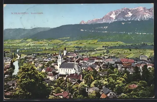 AK Schladming /Steiermark, Ortsansicht mit Kirche