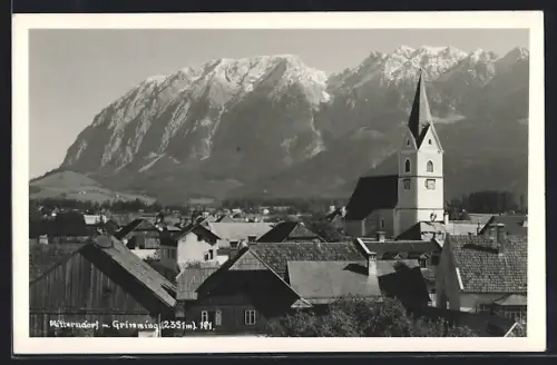 AK Bad Mitterndorf, Teilansicht mit Kirche und Grimming