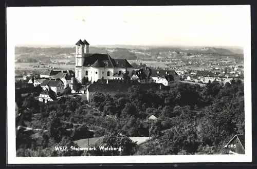 AK Weiz /Steiermark, Teilansicht mit Weizberg