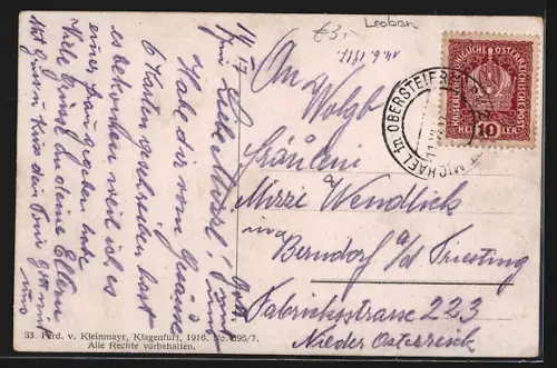 AK St. Michael /Steiermark, Ortsansicht mit Uferpartie