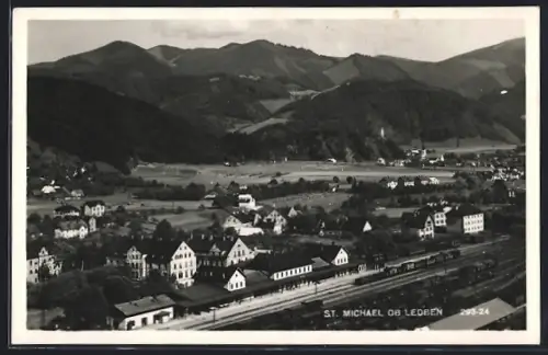 AK St. Michael ob Leoben, Panorama mit Bahnhof