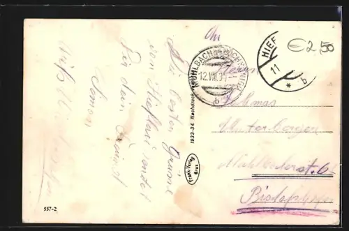 AK Hieflau i. Gesäuse, Ortsansicht mit Planspitze